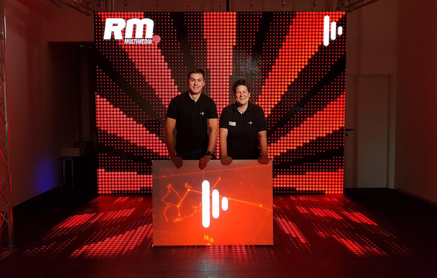 disguise Technical Solutions Specialist EMEA, Krzysztof Grabowski and Sales Director, EMEA, Sarah Cox