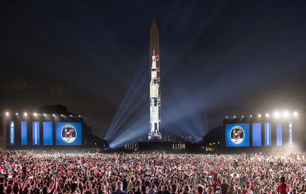 Apollo 50 - Go for the Moon created by 59 Productions; conceived and commissioned by the Smithsonian's National Air and Space Museum. Photo by Evelyn Hockstein.