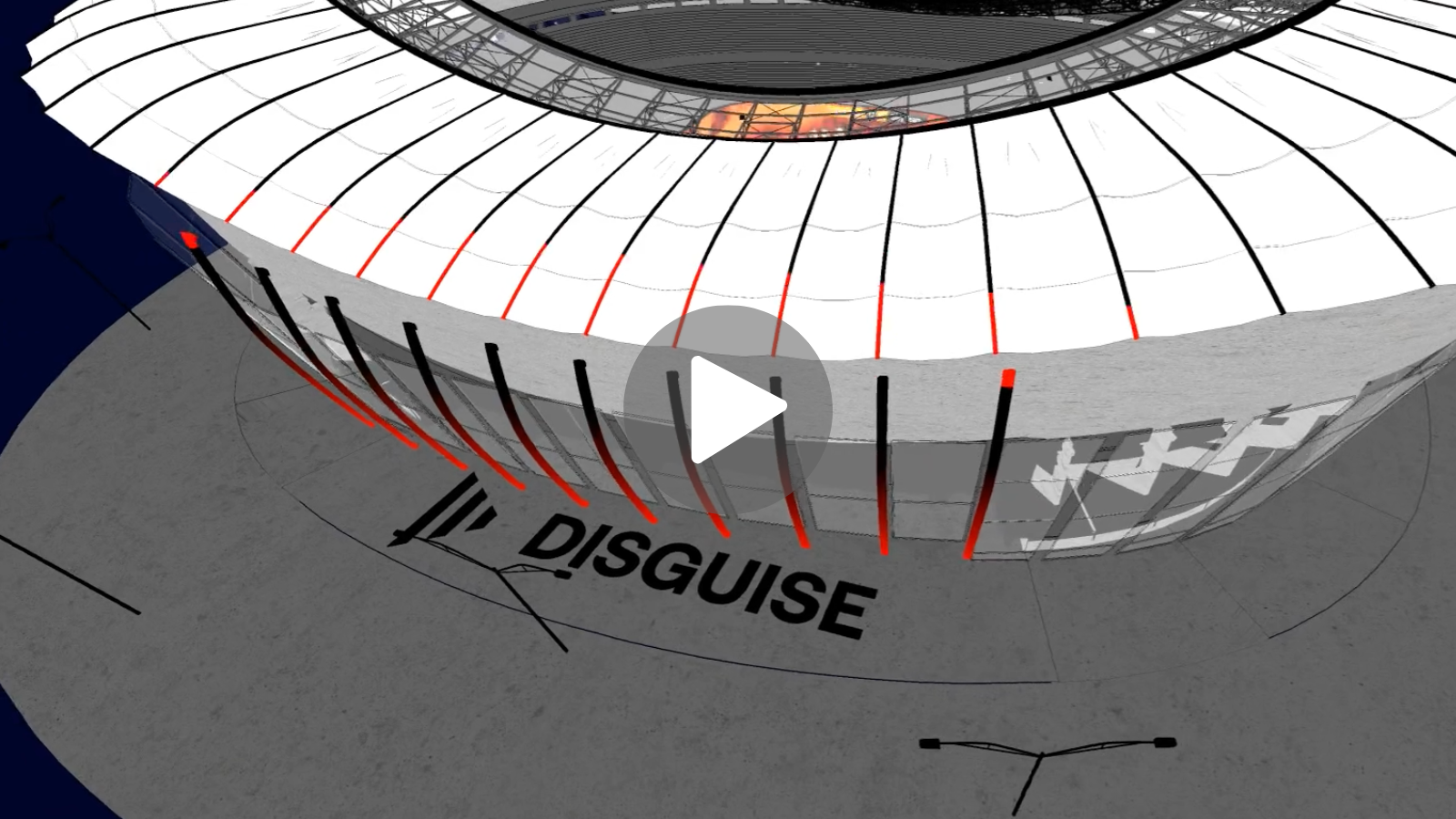 Demo of Disguise technology on a stadium project