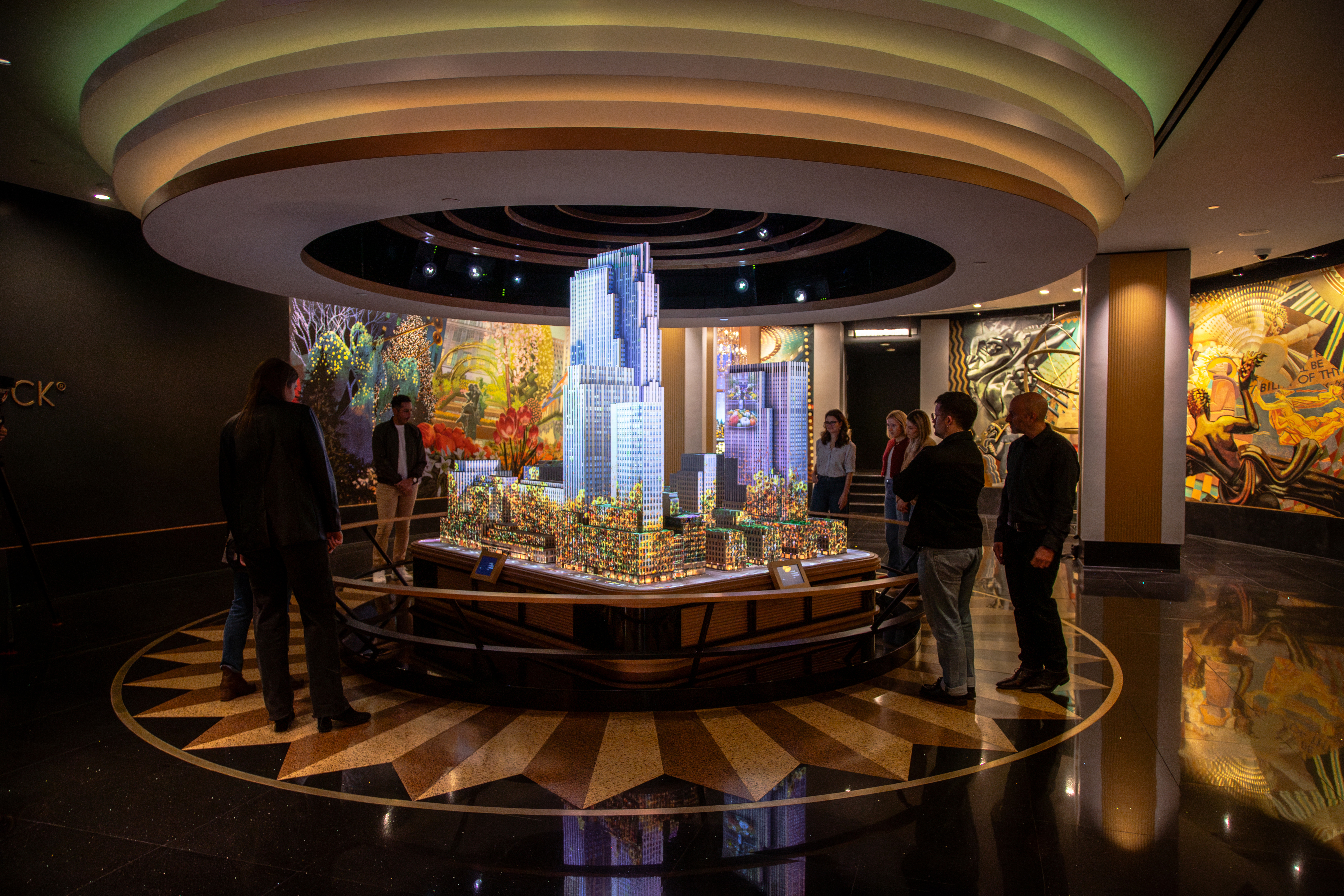 top of the rock omnical projection mapping rockefeller centre