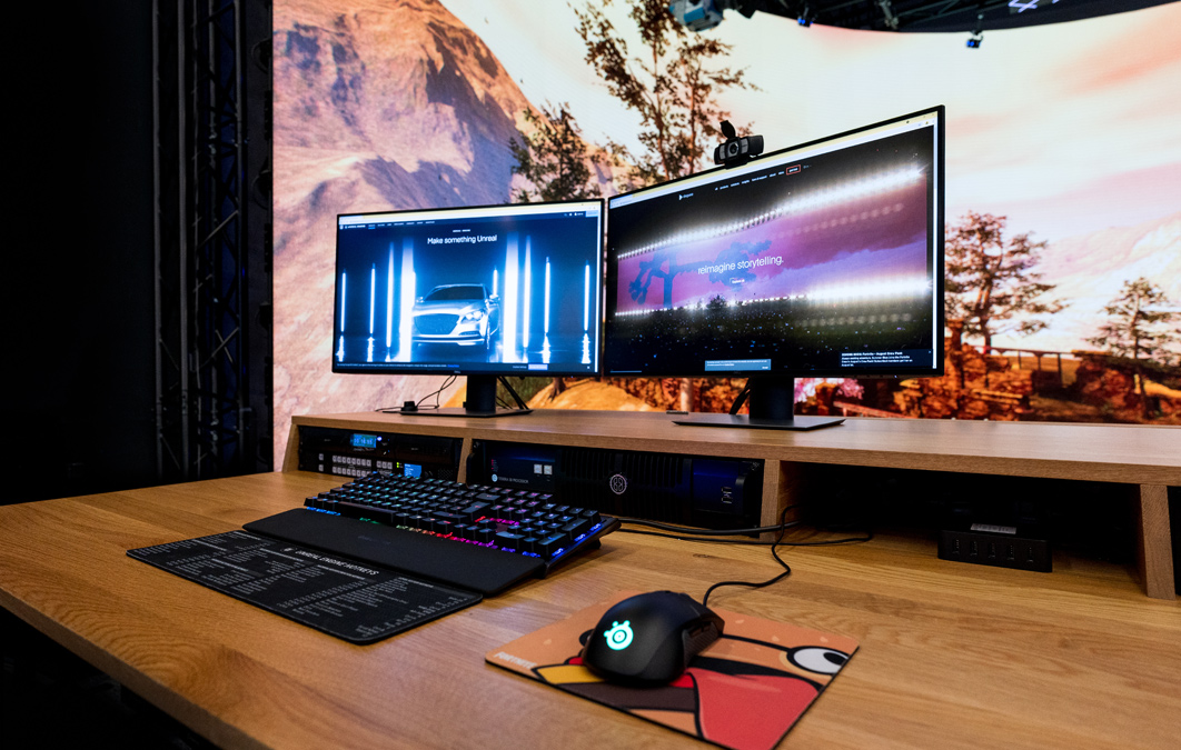 Two computer screens showing disguise website