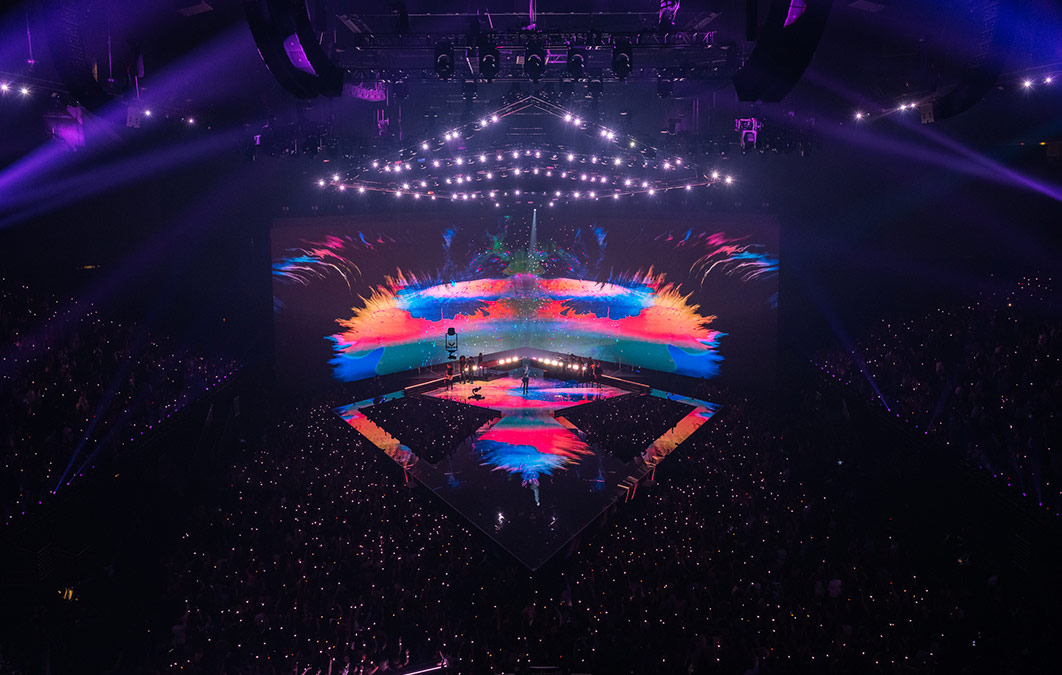 stage with performer at VMA awards
