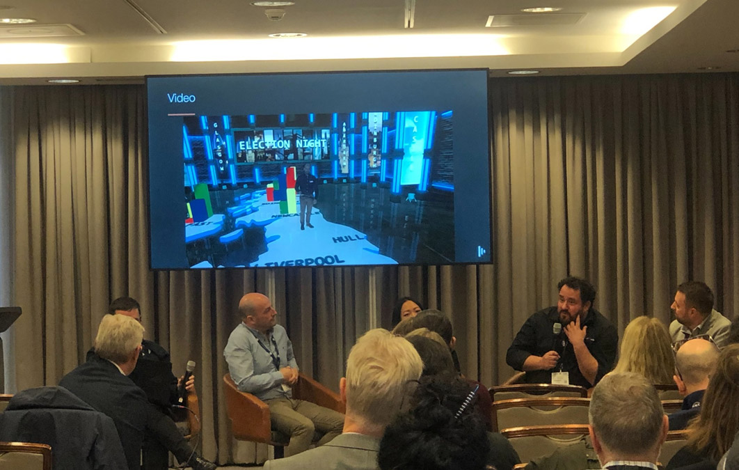 Panelists speaking on xR in broadcast
