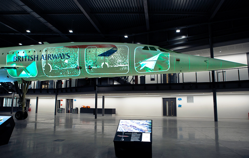 Projections displayed across concorde plane