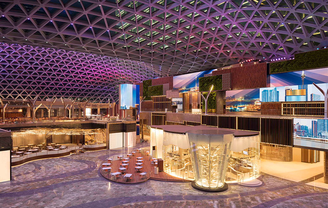 interior design of MGM Cotai featuring multiple led screen
