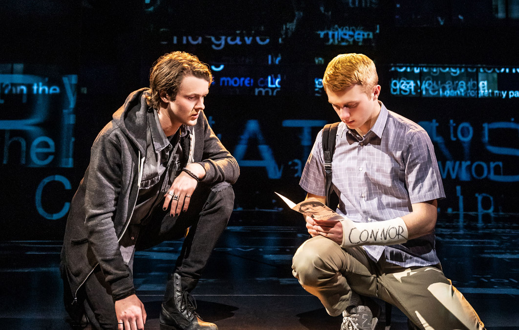 Two actors speaking for Dear Evan Hansen