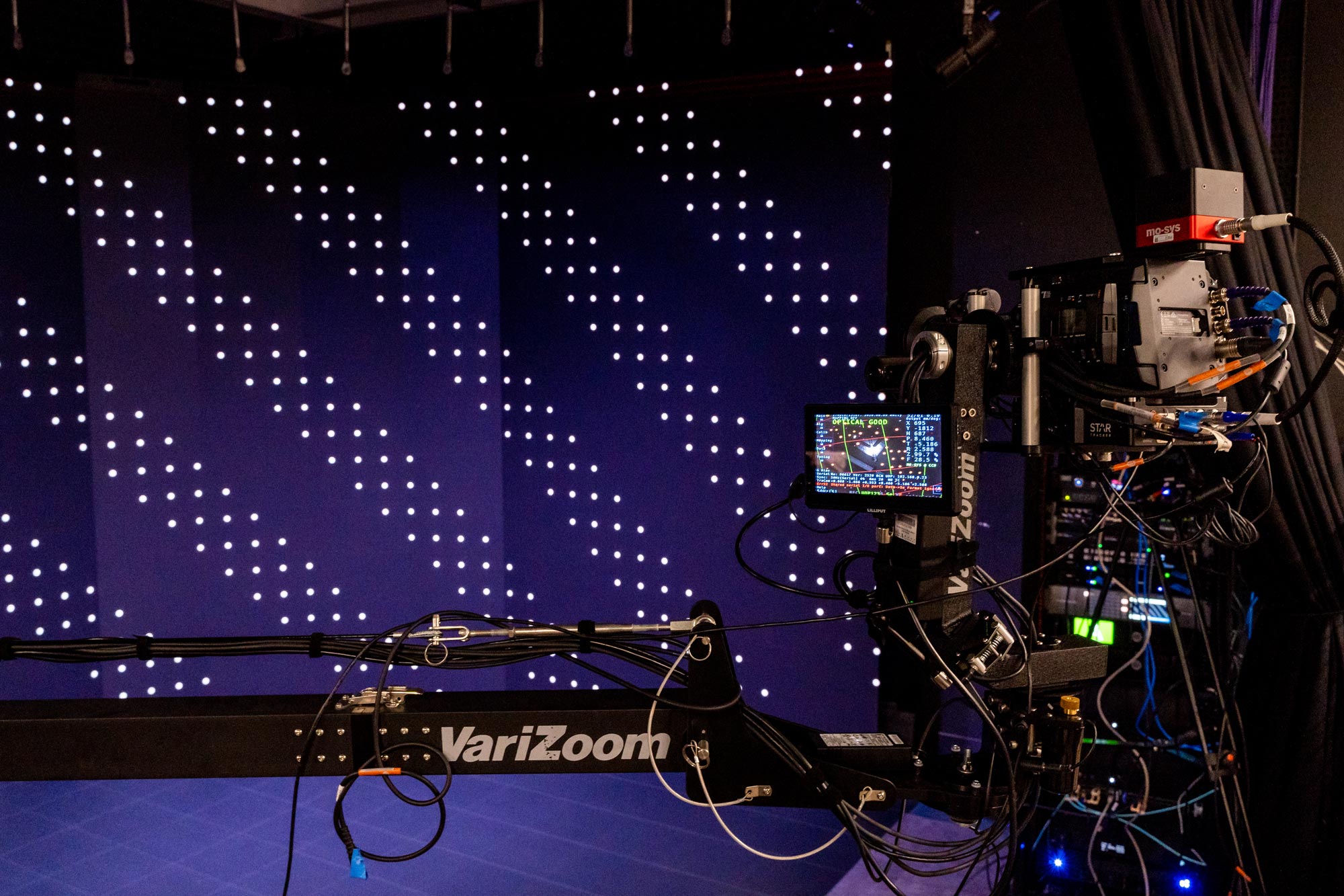 Camera shooting empty LED stage