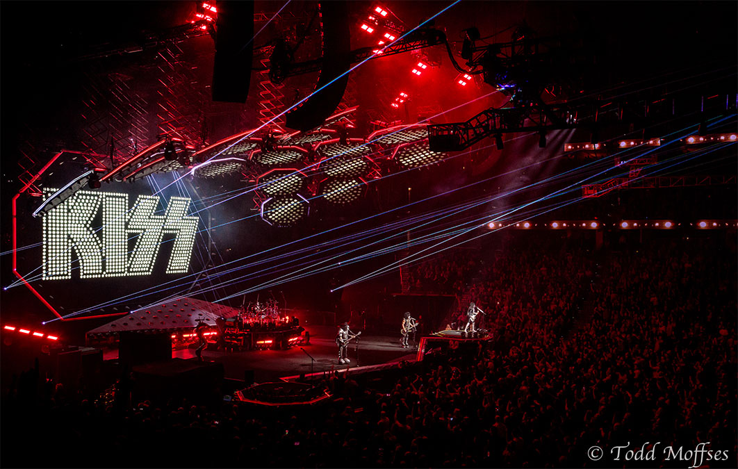 KISS logo displayed on large LED screen for live performance