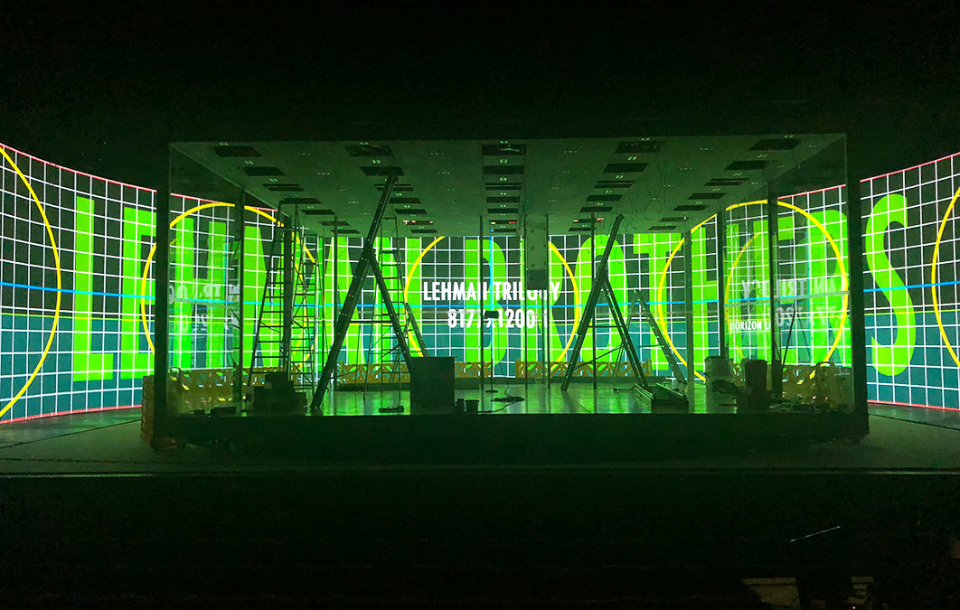Stage set-up for the The Lehman Trilogy stage production