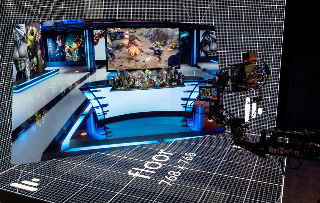 LED stage with graphics for eSports programme