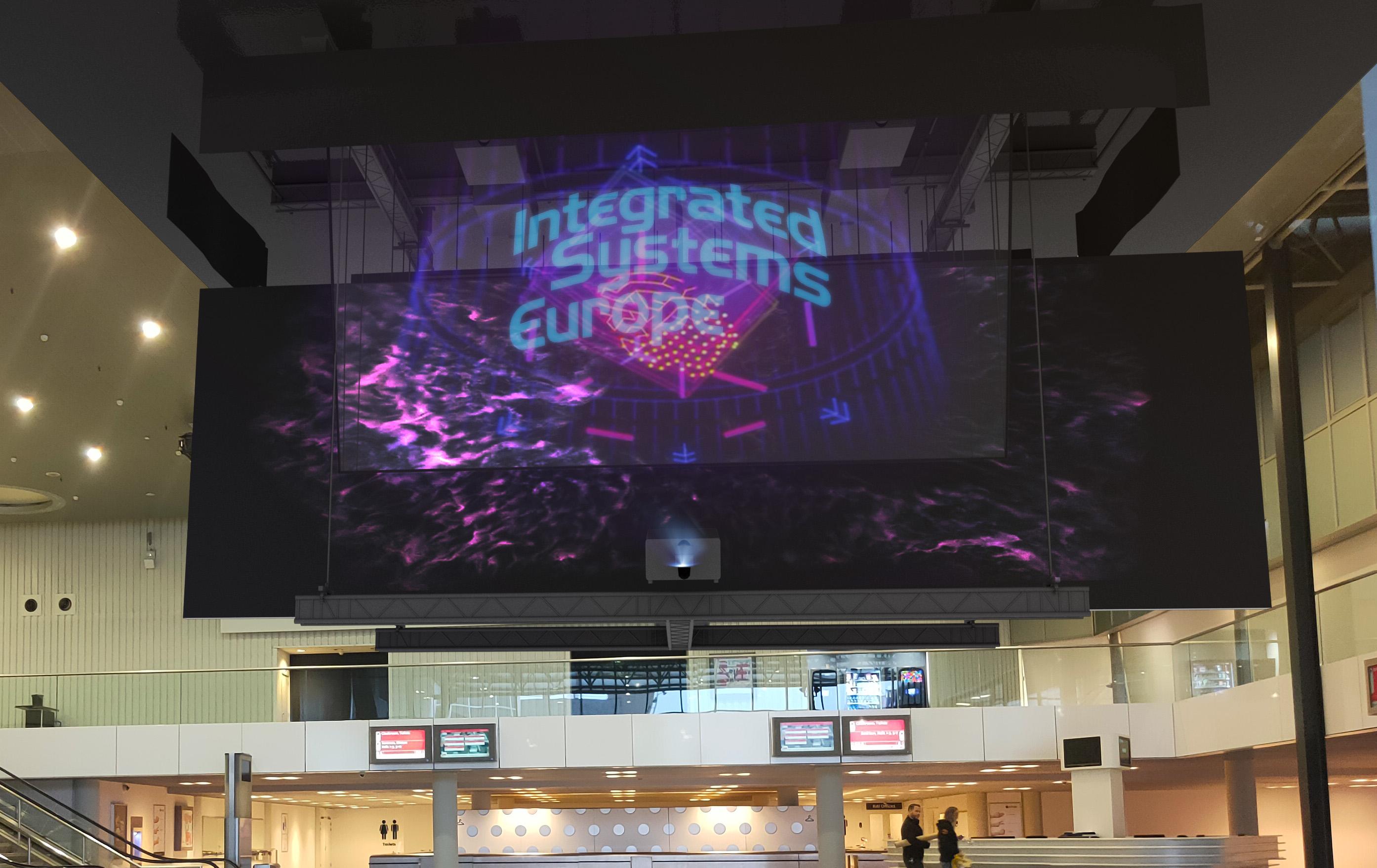 ISE 2020 entrance hall with hologram board