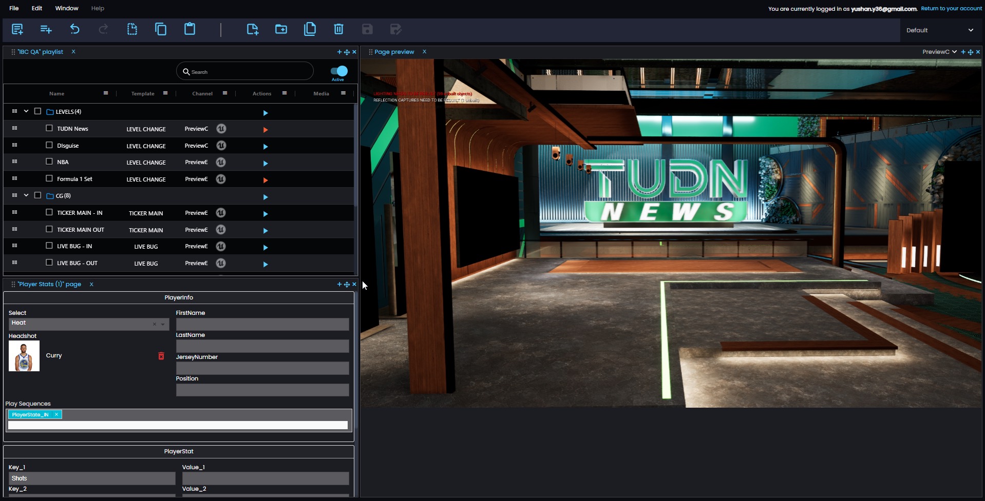 TUDN virtual studio seen through Porta display