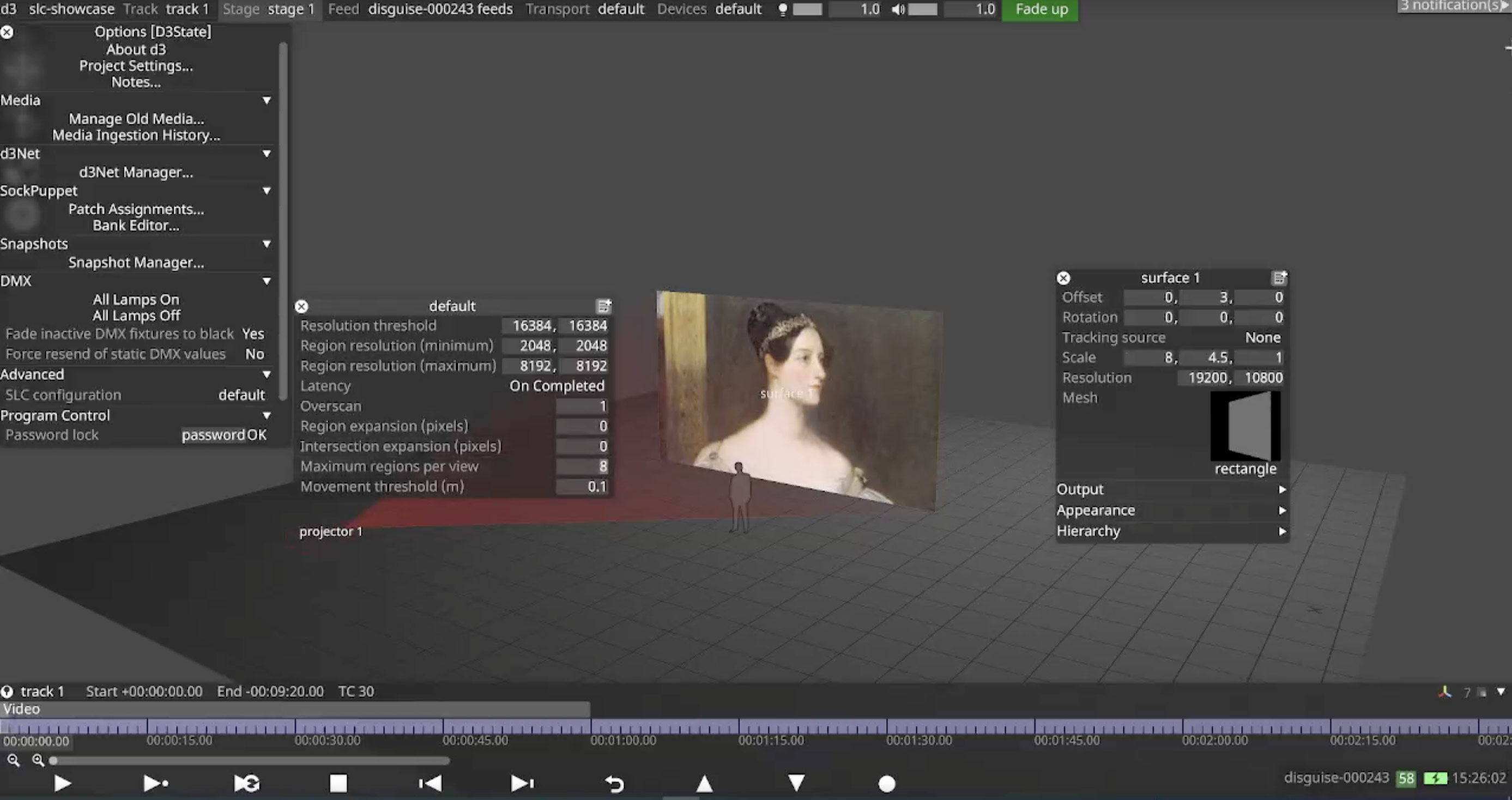 Screen grab from Designer demonstrating Single Large Canvas feature
