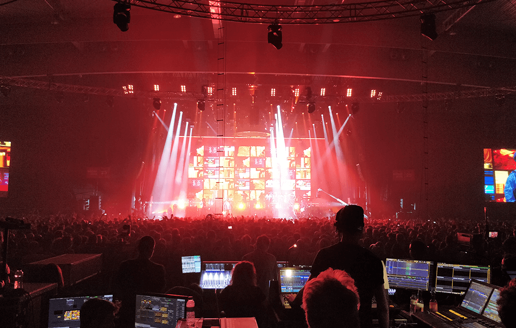 Video operators working during performance