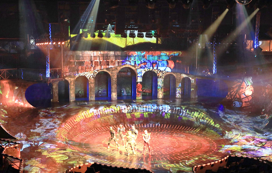 stage and actors during performance of Starlight Express