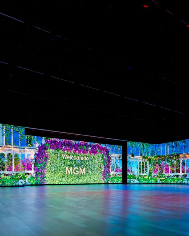 Weeding scene displayed within MGM's Fantasy box - created by Disguise Services