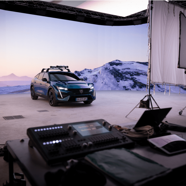 Virtual Production set with car