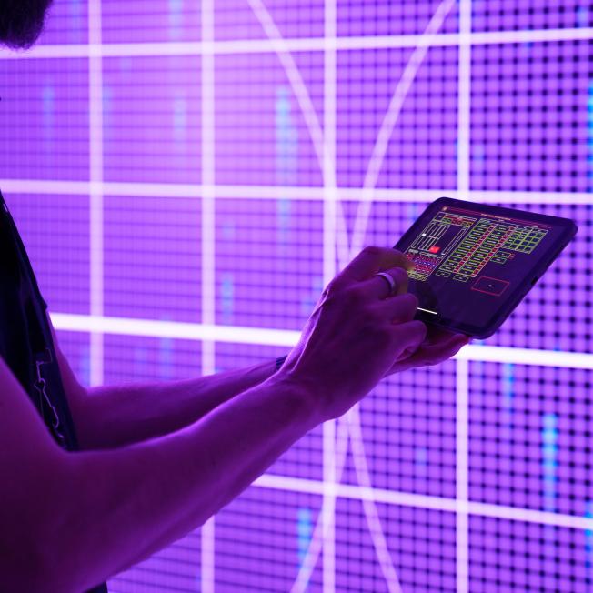 Man using ipad