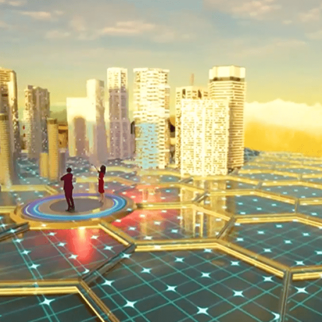 Virtual futuristic animated city 