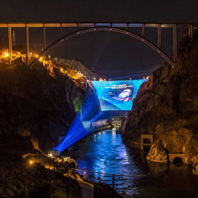 Video displayed on Hoover Dam