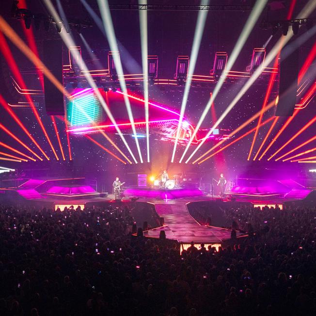 Stage show with Muse playing live