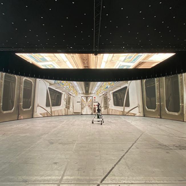 xr stage with subway carriage on display