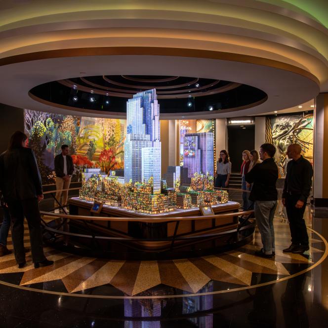 top of the rock omnical projection mapping rockefeller centre