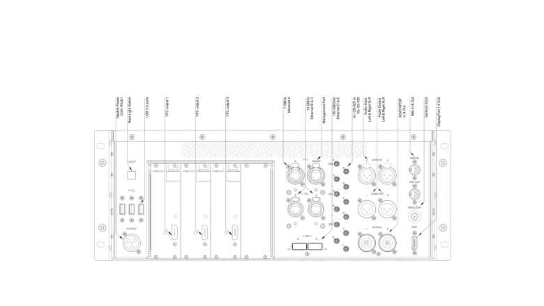 Disguise GX 3 backpanel line drawing