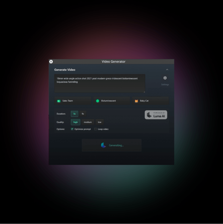 Designer plugins Luma AI