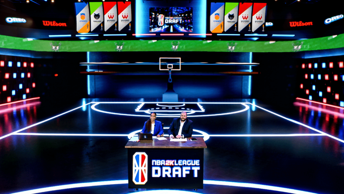 Virtual studio for NBA 2k League Draft