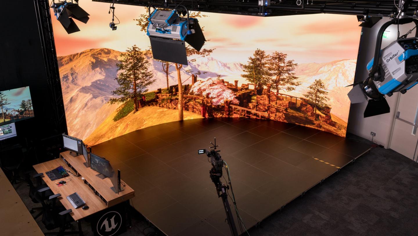 mock up of virtual production set