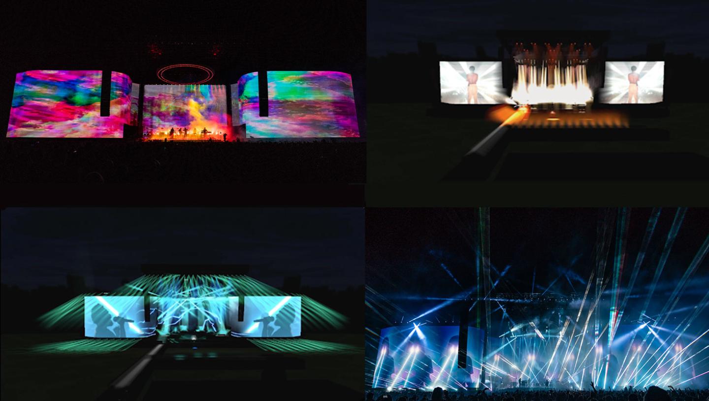 Four set designs for Coachella performances