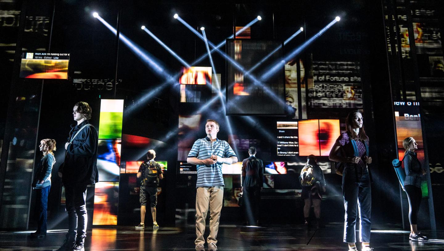 Actors on stage during Dear Evan Hansen performance