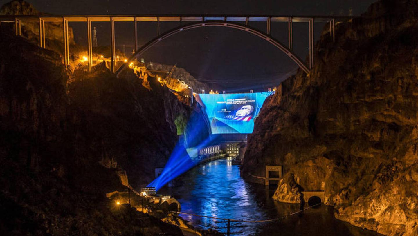 Video displayed on Hoover Dam