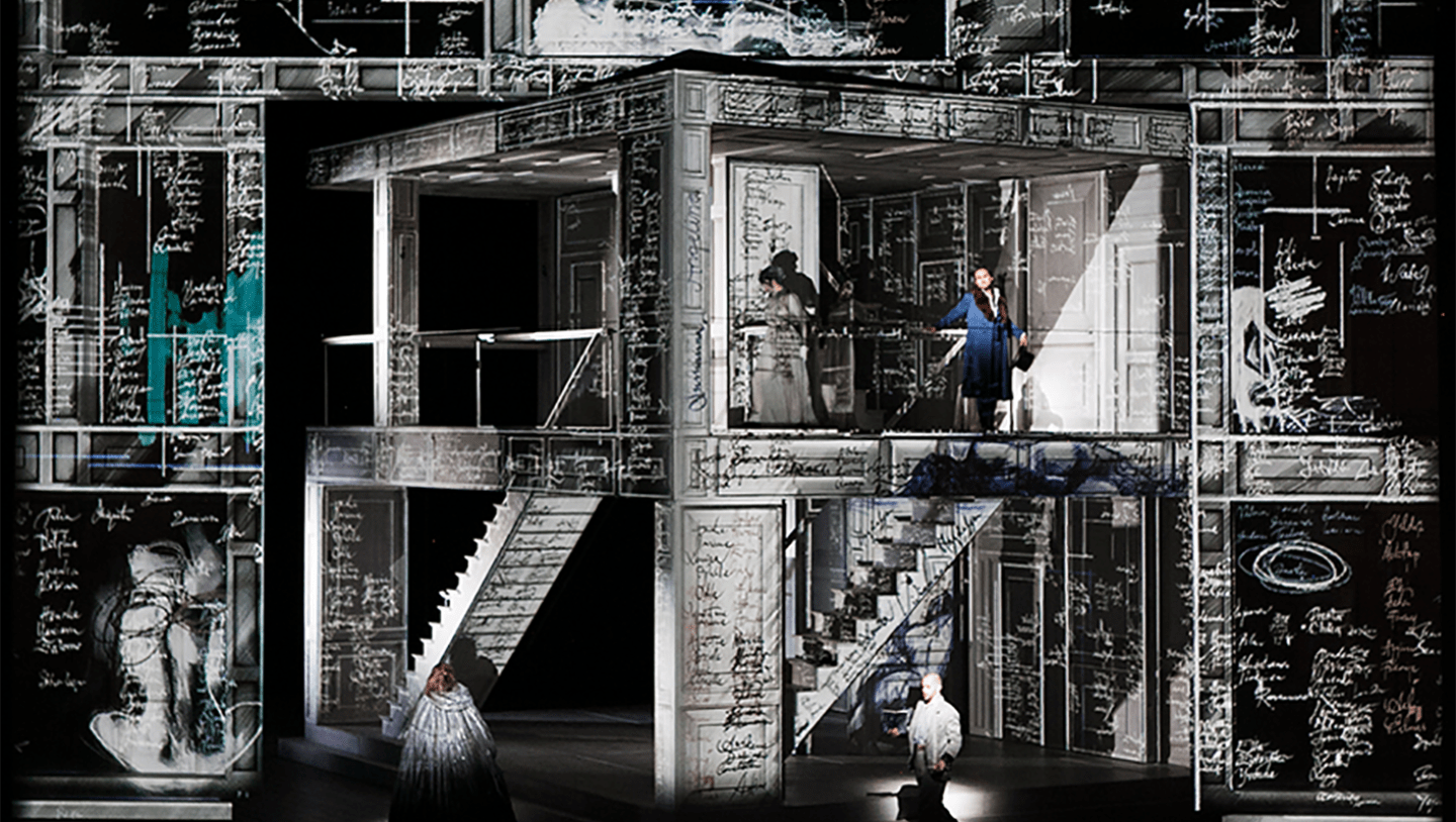 Actors during performance of Don Giovanni at the Royal Opera House